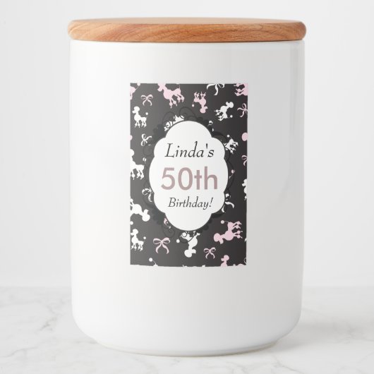 Niedliche Poodles für deinen Geburtstag Lebensmitteletikett (Vorderseite)