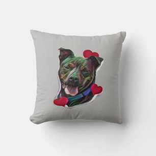 Niedliche Pop Art Pit Bull Staffordshire Liebe Kissen