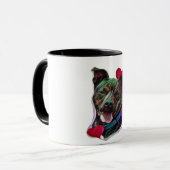 Niedliche Pop Art Pit Bull Staffordshire Liebe Tasse (Vorderseite Links)