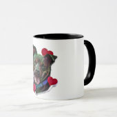 Niedliche Pop Art Pit Bull Staffordshire Liebe Tasse (VorderseiteRechts)