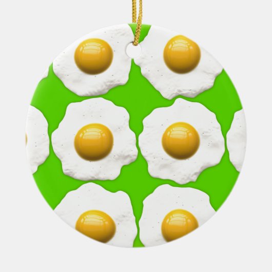 Niedliche Popkunst eggs auf Limonem grünem Keramik Ornament (Vorne)
