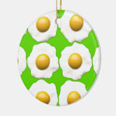 Niedliche Popkunst eggs auf Limonem grünem Keramik Ornament (Links)