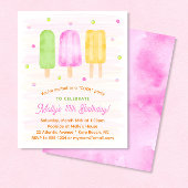 Niedliche Popsicles Girl Summer Birthday Einladung