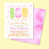 Niedliche Popsicles Girl Summer Birthday Einladung