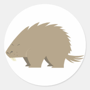 Niedliche Porcupine-Aufkleber Runder Aufkleber