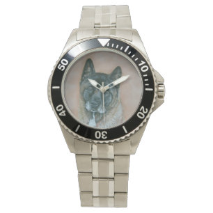 Niedliche Porträtkunst schwarzen Gesichtes Armbanduhr