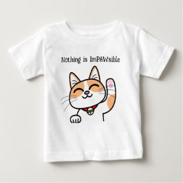Niedliche positive Cat Slogan Puns Baby T-shirt