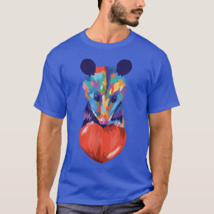 Niedliche Possum Holding a Heart for Opossum Lover T-Shirt