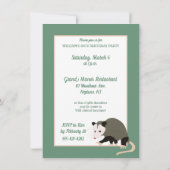 Niedliche Possum Illustration Custom Geburtstagspa Einladung (Rückseite)