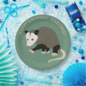 Niedliche Possum Illustration Light Green Personal Pappteller (Party)