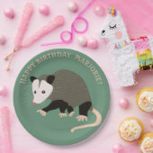 Niedliche Possum Illustration Light Green Personal Pappteller (Party)