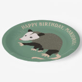 Niedliche Possum Illustration Light Green Personal Pappteller (Schrägansicht)