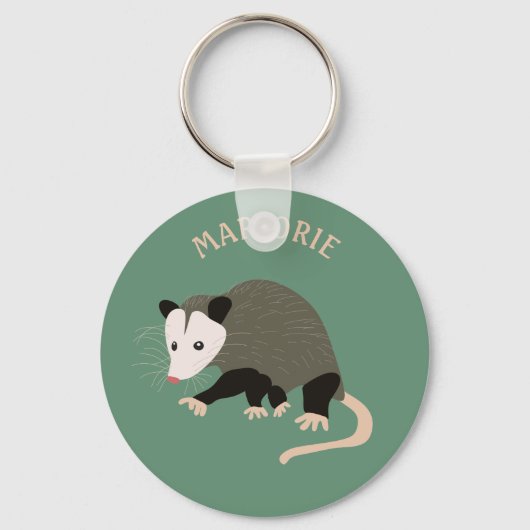 Niedliche Possum-Illustration Personalisiert-hellg Schlüsselanhänger (Vorderseite)