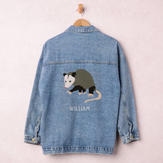 Niedliche Possum-Illustration Personalisiert Jeansjacke (Hangar)