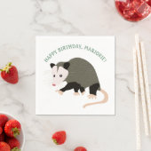 Niedliche Possum-Illustration Personalisiert Serviette (Beispiel)