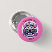 Niedliche Possum Personalisierte Girl's Birthday G Button (Vorne & Hinten)