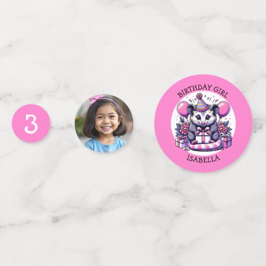 Niedliche Possum Personalisierte Girl's Birthday G Konfetti (Vorderseiten)