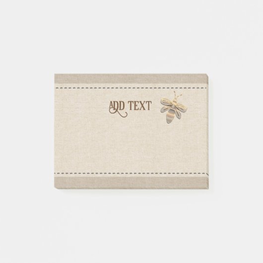 Niedliche Post es im Stil mit goldenen Bettwäsche Post-it Klebezettel (Vorderseite)