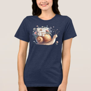 Niedliche Post-Illustration mit Blumen in Pastellf Tri-Blend Shirt
