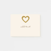 Niedliche Post it with Liebe Gold Heart Post-it Klebezettel (Vorderseite)