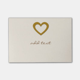 Niedliche Post it with Liebe Gold Heart Post-it Klebezettel