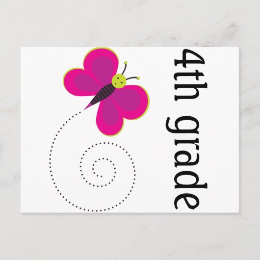 Niedliche Postkarte 4. Klasse (Vorderseite)