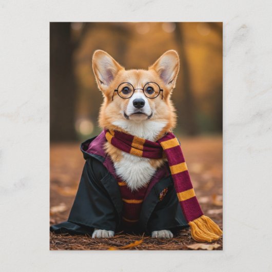 Niedliche Postkarte Corgi Halloween (Vorderseite)