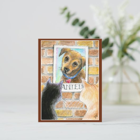 Niedliche Postkarte für Hunde und Katzen (Stehend Vorderseite)