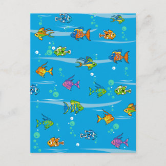 Niedliche Postkarte für tropische Fische