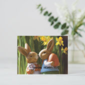 Niedliche Postkarte mit Kaninchen (Stehend Vorderseite)