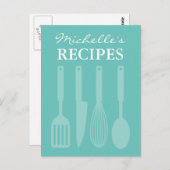Niedliche Postkarte mit Kochutensilien (Vorne/Hinten)