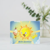 Niedliche Postkarte SommerSun Kawaii (Stehend Vorderseite)