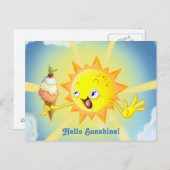 Niedliche Postkarte SommerSun Kawaii (Vorne/Hinten)