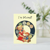 Niedliche Postkarte Vintage Wählfamilie Ich bin um (Stehend Vorderseite)