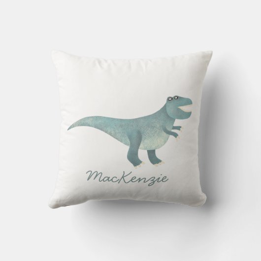 Niedliche prähistorische T-Rex Dinosaur Personalis Kissen (Rückseite)