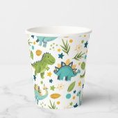 Niedliche prähistorische Tiere Muster Dinosaurier Pappbecher (Vorderseite)