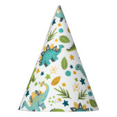 Niedliche prähistorische Tiere Muster Dinosaurier Partyhütchen (Links)