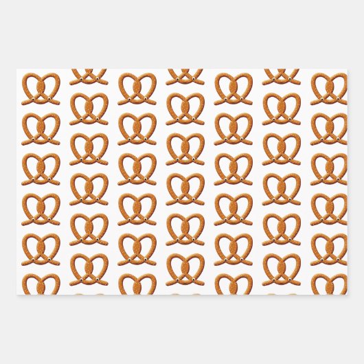 Niedliche Prätzel Zeichnend Drucke Geschenkpapier Set (Vorderseite)