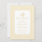 Niedliche Preppy Baby Baby Babydusche Einladung (Vorderseite)