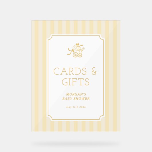 Niedliche Preppy Baby Baby Babydusche Einladung Acrylschild (Vorderseite)