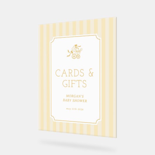 Niedliche Preppy Baby Baby Babydusche Einladung Acrylschild (Winkel)