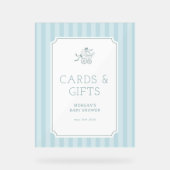 Niedliche Preppy Baby Baby Babydusche Einladung Acrylschild (Vorderseite)