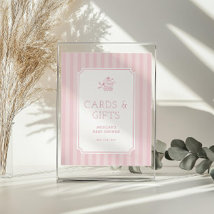 Niedliche Preppy Baby Baby Babydusche Einladung Acrylschild