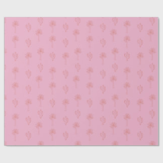 Niedliche Preppy Palm Trees und Cactus Retro Pink Geschenkpapier