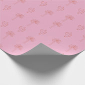 Niedliche Preppy Palm Trees und Cactus Retro Pink Geschenkpapier (Ecke)