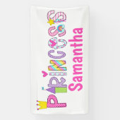 Niedliche Princess Alphabet Personalisiert Banner (Vertikal)