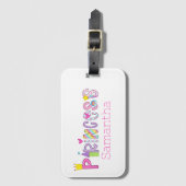 Niedliche Princess Alphabet Personalisiert Gepäckanhänger (Vorderseite Vertikal)