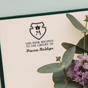 Niedliche Princess Crown Emblem Monogram Buchplatt Permastempel