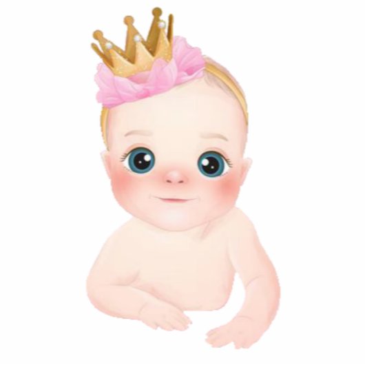 Niedliche Princess Girl Baby Dusche Topper Cutout Freistehende Fotoskulptur (Vorne)