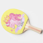 👑 Niedliche Princess Unicorn Individuelle Name Tischtennis Schläger (Seitenansicht)
